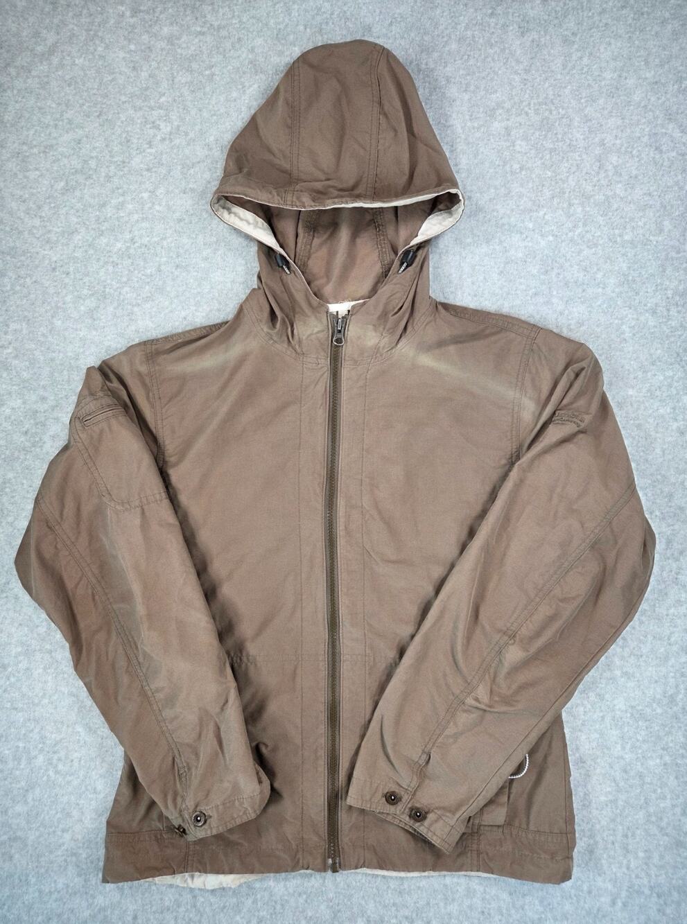 Columbia Sportswear Womens M Jacket Brown Cotton Blend Hooded Full Zip Gorpcore